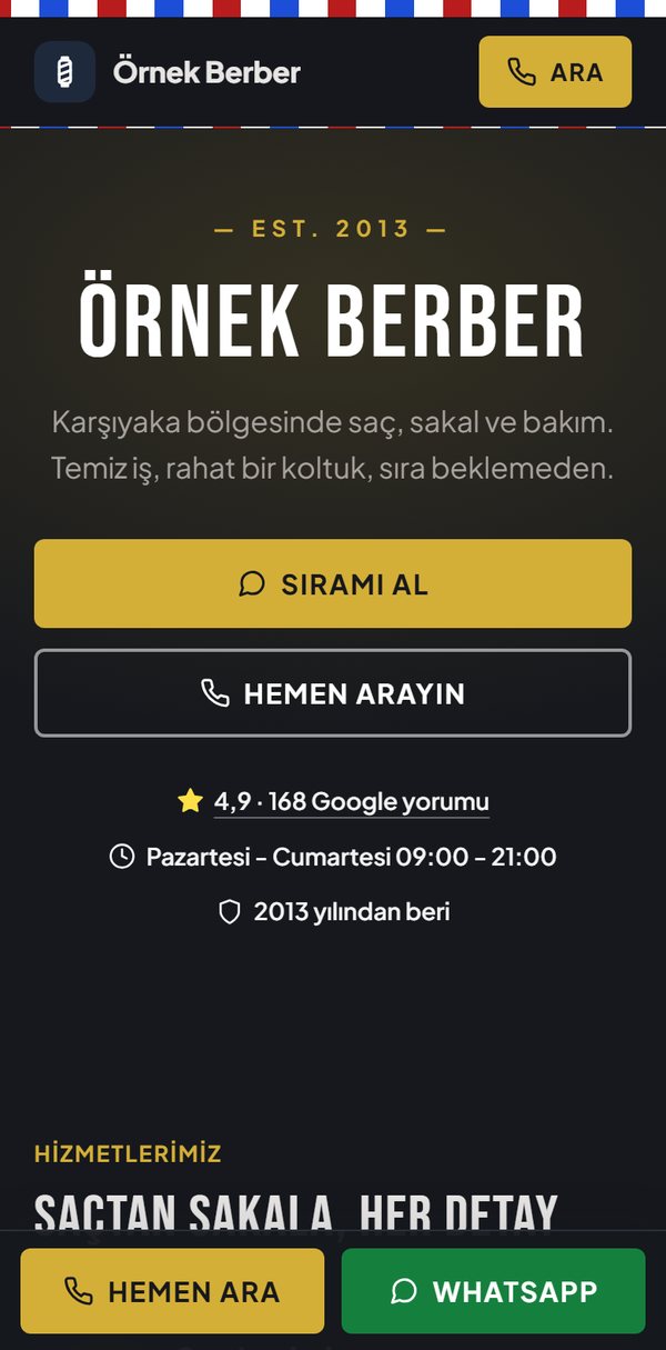 Aynı işletmenin kendi sitesi