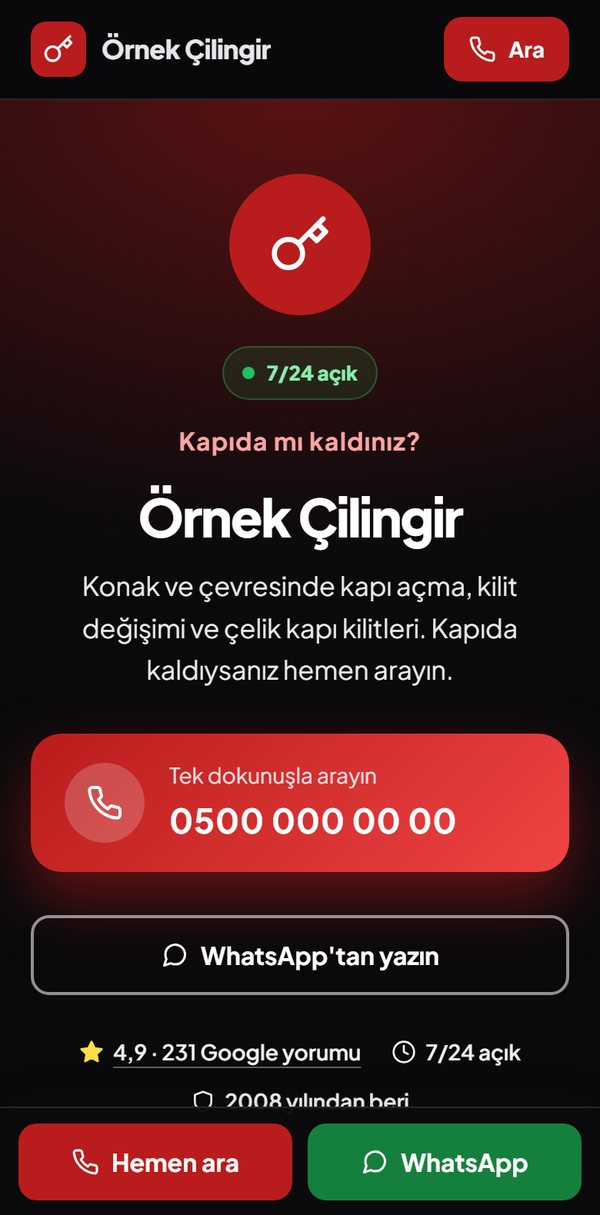 Aynı işletmenin kendi sitesi