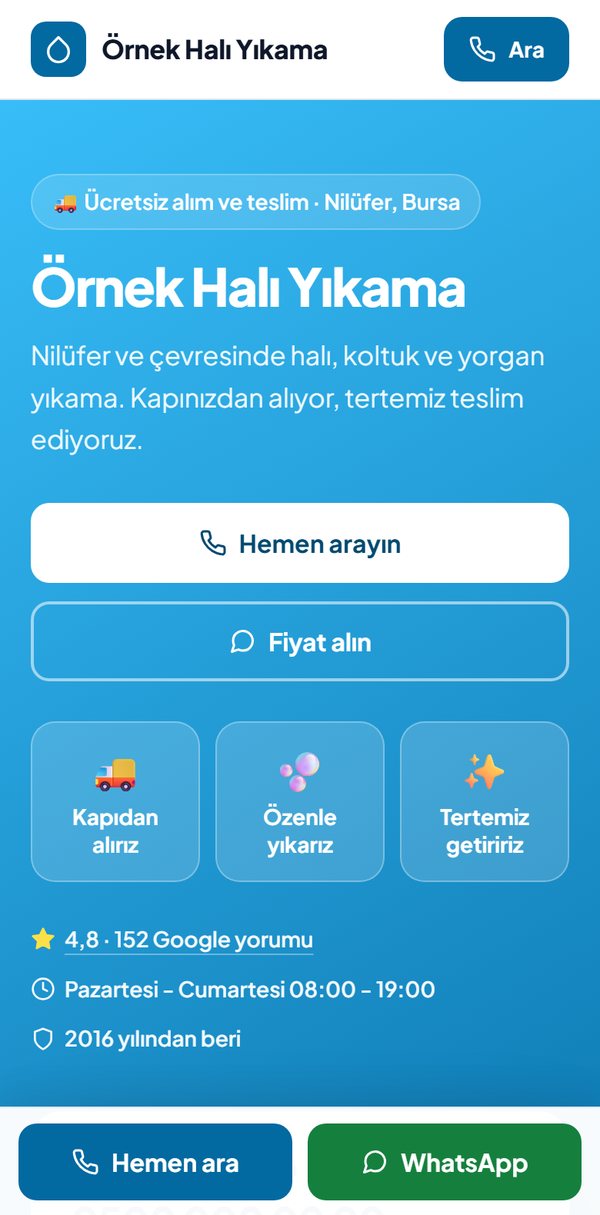 Aynı işletmenin kendi sitesi