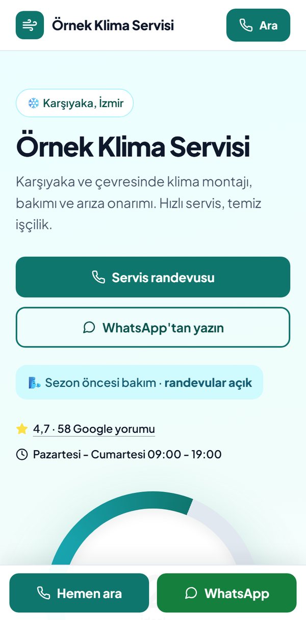 Aynı işletmenin kendi sitesi