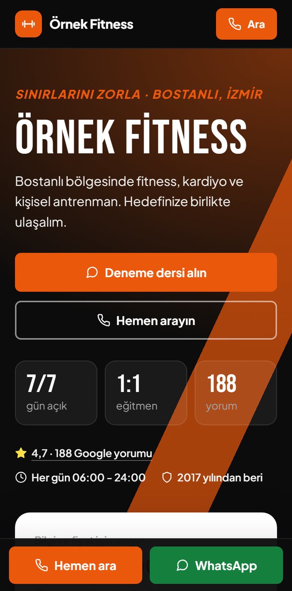 Aynı işletmenin kendi sitesi